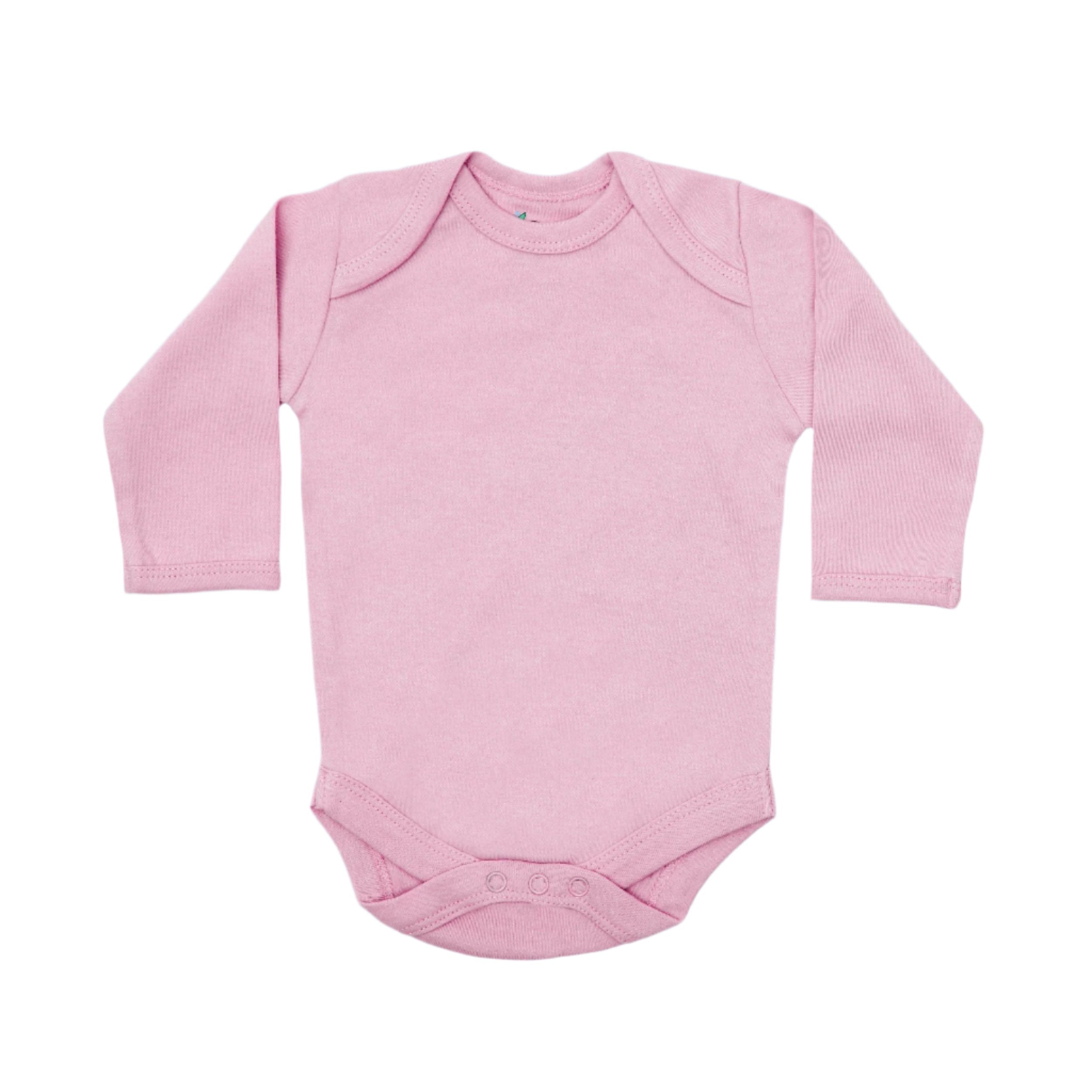 organic cotton long sleeve bodysuit in GOTS certified organic cotton for sizes 0-12 months